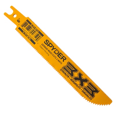 Spyder 3X3 Double-Sided Bi-metal 6-in 14/18 Tpi Wood/Metal Cutting Reciprocating Saw Blade