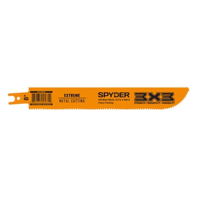 Spyder 3X3 Double-Sided Bi-metal 8-in 10/14 Tpi Metal Cutting Reciprocating Saw Blade