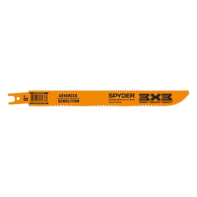 Spyder 3X3 Double-Sided Bi-metal 8-in 8/12 Tpi Demolition Reciprocating Saw Blade