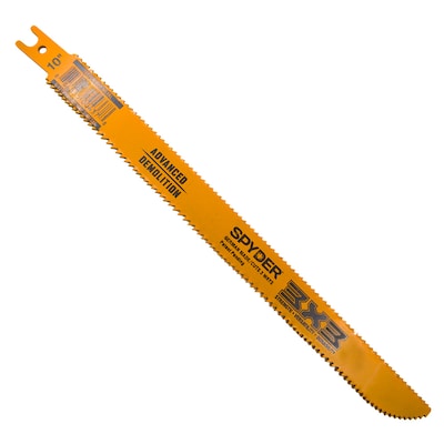 Spyder 3X3 Double-Sided Bi-metal 10-in 8/10 Tpi Demolition Reciprocating Saw Blade