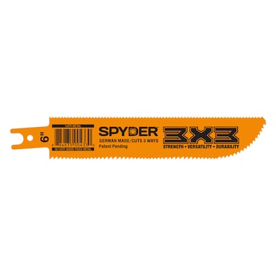 Spyder 3X3 Double-Sided Bi-metal 6-in 10/14 Tpi Metal Cutting Reciprocating Saw Blade