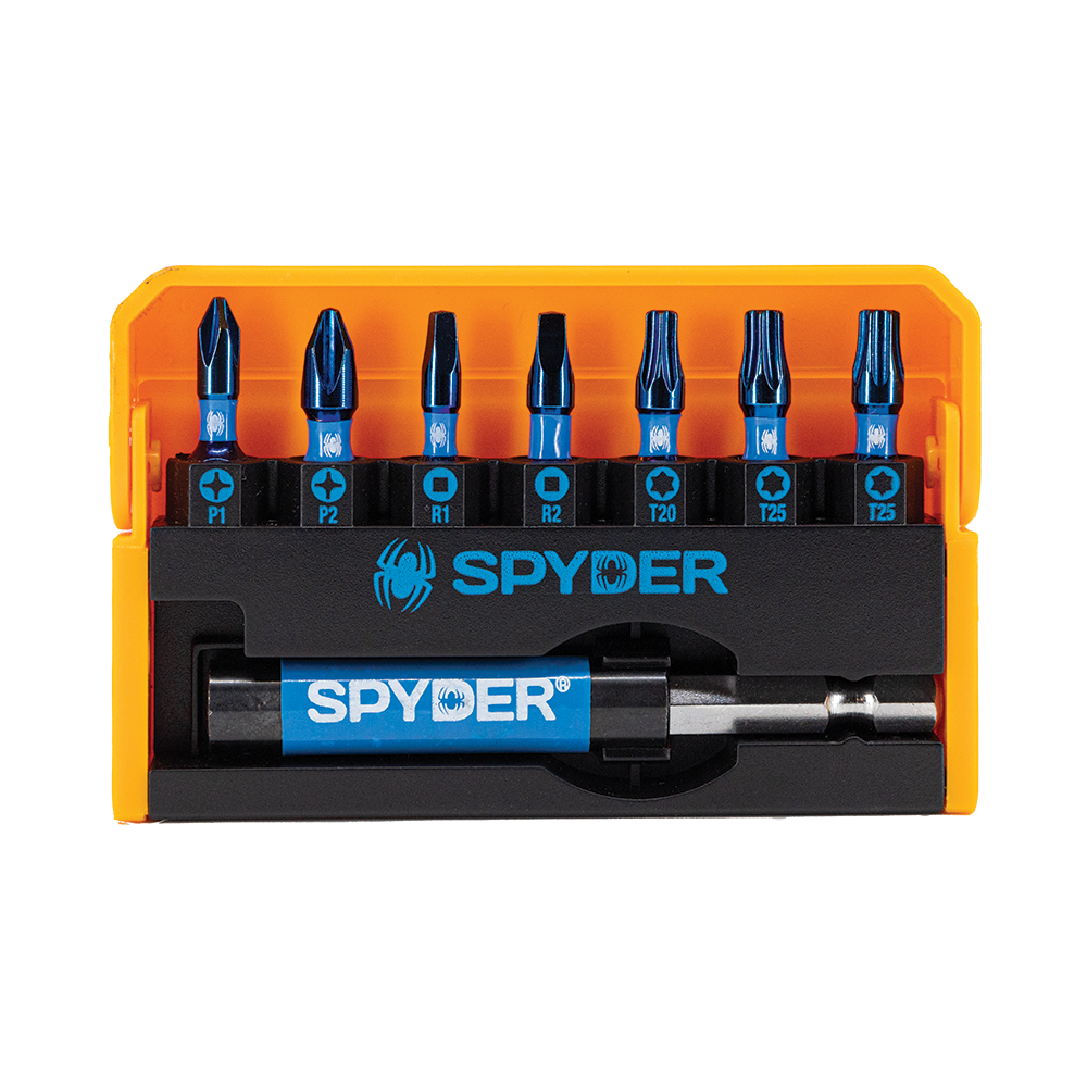 Spyder Mach-Blue 1/4-in x 1-in Impact Driver Bit (8-Piece)