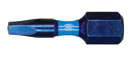 Spyder Mach-Blue SQ1 1/4-in x 1-in Square/Robertson Impact Driver Bit (2-Piece)