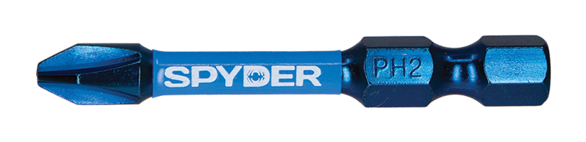 Spyder Mach-Blue PH2 1/4-in x 2-in Phillips Impact Driver Bit (2-Piece)