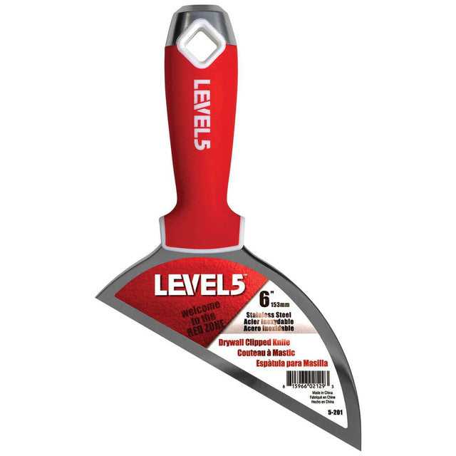6” Stainless Steel Clipped Knife w/ Soft Grip Handle