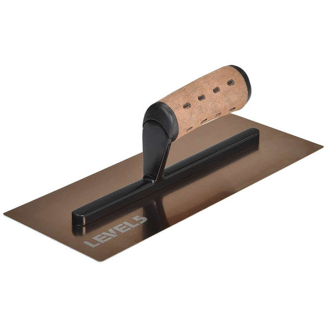 12" Flat Stainless Steel Finishing Trowel, 0.7mm Blade