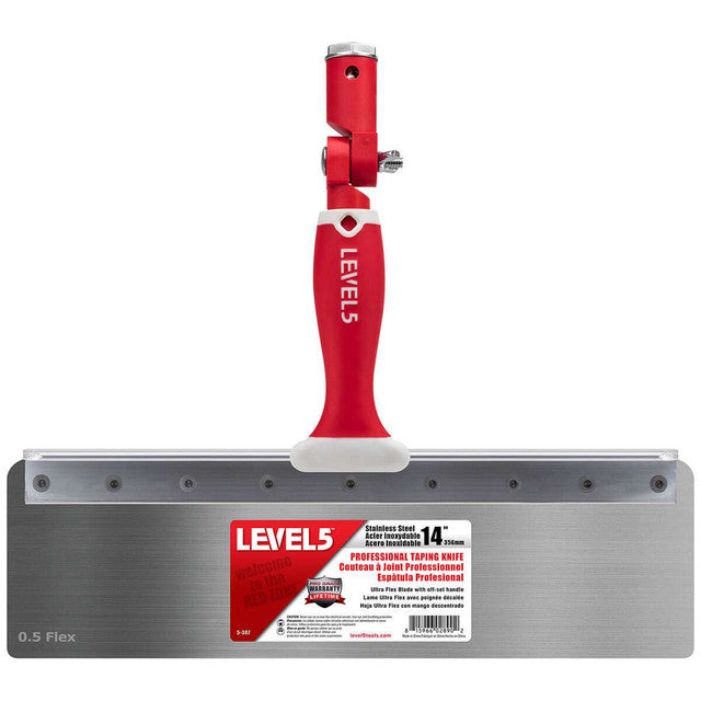 14" Stainless Steel Offset Taping Knife - Flex Blade