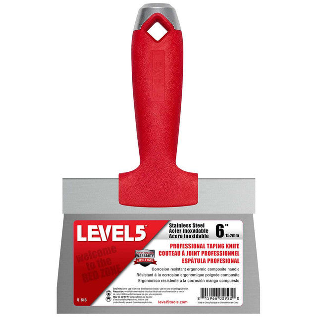 6" Stainless Steel Taping Knife - Composite Handle w/Hammerend