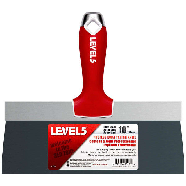 10" Blue Steel Taping Knife w/ Soft Grip Handle