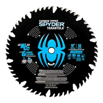 Spyder Combo Wood 10-in 50-Tooth Tungsten Carbide-tipped Steel Miter/Table Saw Blade