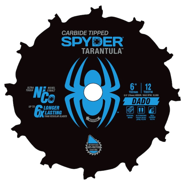 Spyder 13023 Tarantula DADO Circular Saw Blade, 6 In.