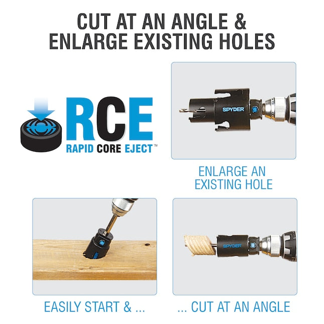 Spyder Bi-Metal Hole Saw 6 Piece Kit Cuts Up to 5x Faster & Cuts Longer