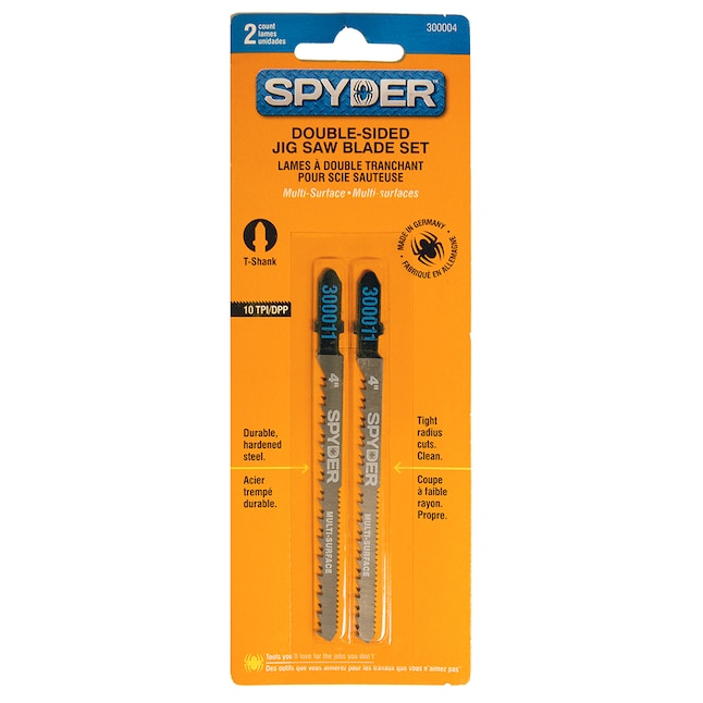 Spyder 4-in 10 Tpi T-shank Chrome/Vanadium Blade Set (2-Pack)