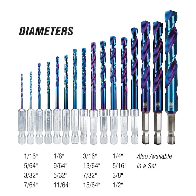 1/4 Mach-Blue Hex Shank Drill Bit
