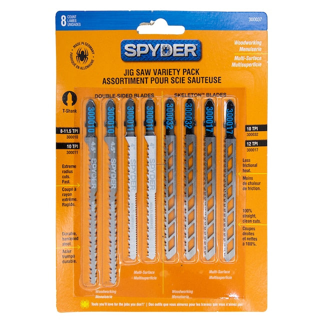 Spyder Set T-shank Chrome/Vanadium Blade Set (8-Pack)