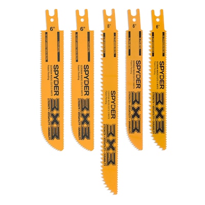 Spyder 3X3 Double-Sided Bi-metal Wood Cutting Demolition Reciprocating Saw Blade (5-Pack)