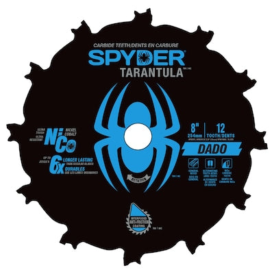 Spyder Dado 8-in 12-Tooth Fine Finish Tungsten Carbide-tipped Steel Dado Miter/Table Saw Blade Set