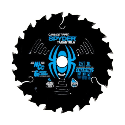 Spyder Fast Framing 5-1/2-in 18-Tooth Rough Finish Tungsten Carbide-tipped Steel Circular Saw Blade