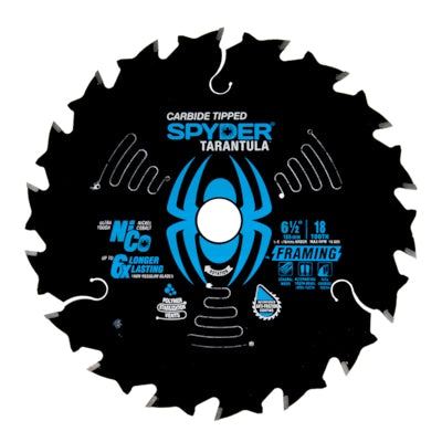Spyder Fast Framing 6-1/2-in 18-Tooth Rough Finish Tungsten Carbide-tipped Steel Circular Saw Blade