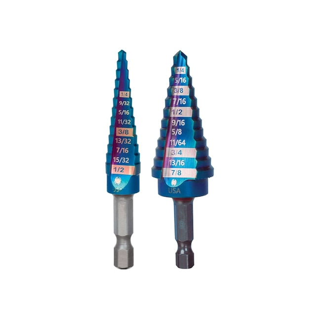 Spyder 2pc Step Bit Set, Mach-Blue Hex Shank