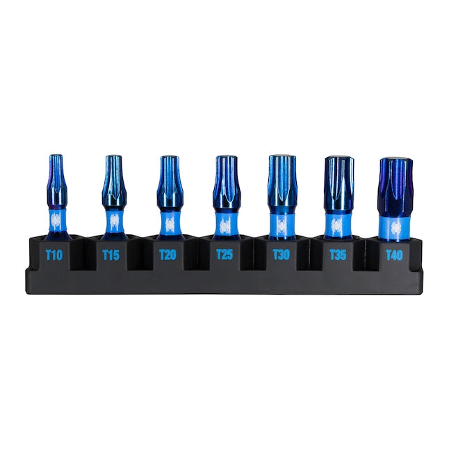 Spyder Mach-Blue 1/4-in x 1-in Torx Impact Driver Bit (7-Piece)