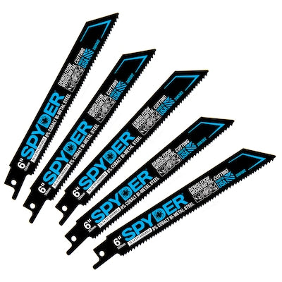 Spyder Black Series Bi-metal 6-in 10/14 Tpi Thick Metal Cutting Reciprocating Saw Blade (5-Pack)