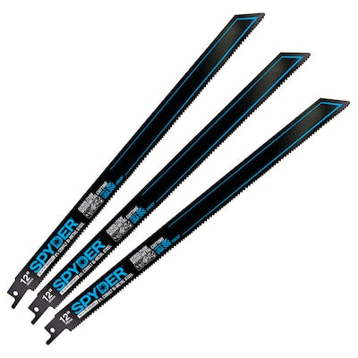 Spyder Black Series Bi-metal 12-in 10/14 Tpi Thick Metal Cutting Reciprocating Saw Blade (3-Pack)