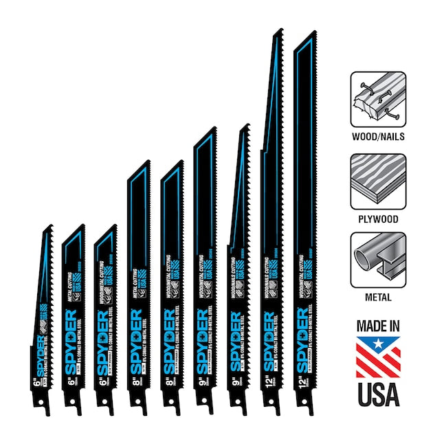 Spyder Black Series Bi-metal 6-in 18 Tpi Wood/Metal Cutting Demolition Reciprocating Saw Blade (5-Pack)