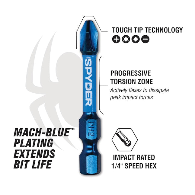 Spyder Mach-Blue T25 1/4-in x 6-in Torx Impact Driver Bit