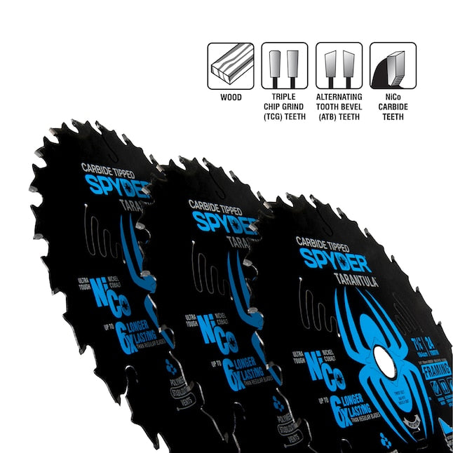 Spyder Framing 8-1/4-in 24-Tooth Rough Finish Tungsten Carbide-tipped Steel Circular Saw Blade