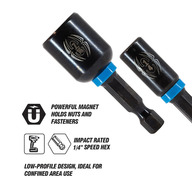 Spyder Mach-Blue 1/4-in x Nutsetter Impact Driver Bit (4-Piece)