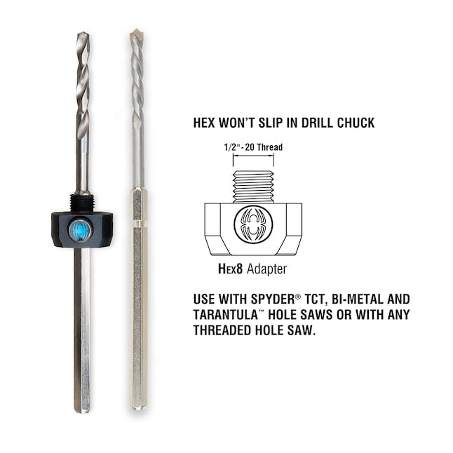 Spyder Hex 8 1/4-in x 7-1/8-in Hss Hole Saw Pilot Bit