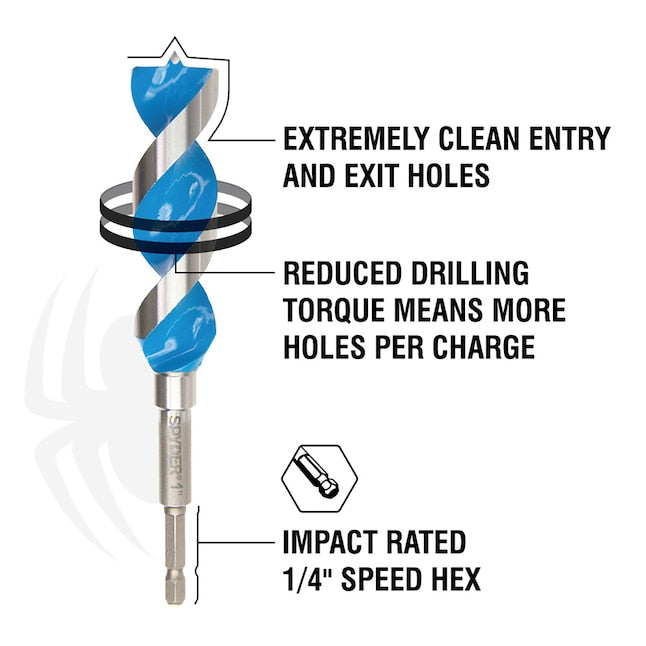 Spyder Stinger 1-in x 6-1/2-in Woodboring Power Bit Drill Bit