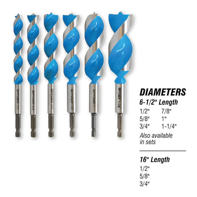 Spyder Stinger 1-in x 6-1/2-in Woodboring Power Bit Drill Bit
