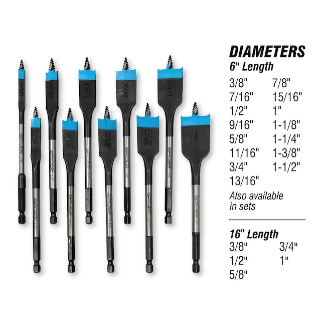 Spyder Stinger 7/8-in x 16-in Woodboring Spade Drill Bit