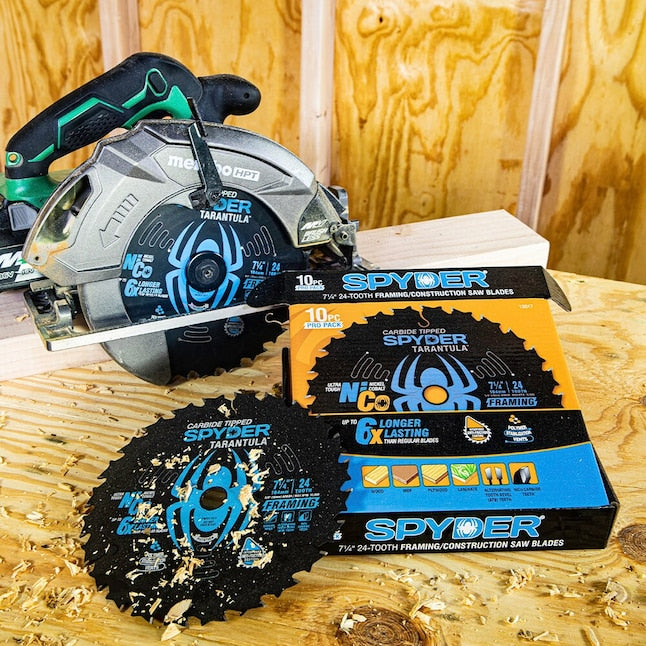 Spyder 7-1/4-in 24-Tooth Rough Finish Tungsten Carbide-tipped Steel Circular Saw Blade Set (10-Pack)