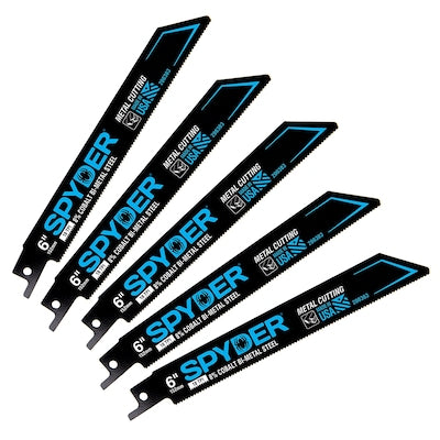 Spyder Black Series Bi-metal 6-in 18 Tpi Wood/Metal Cutting Demolition Reciprocating Saw Blade (5-Pack)