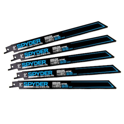 Spyder Black Series Bi-metal 9-in 10/14 Tpi Wood/Metal Cutting Demolition Reciprocating Saw Blade (5-Pack)