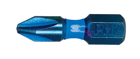 Spyder Mach-Blue PH2 1/4-in x 1-in Phillips Impact Driver Bit (2-Piece)