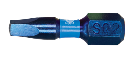 Spyder Mach-Blue SQ2 1/4-in x 1-in Square/Robertson Impact Driver Bit (2-Piece)