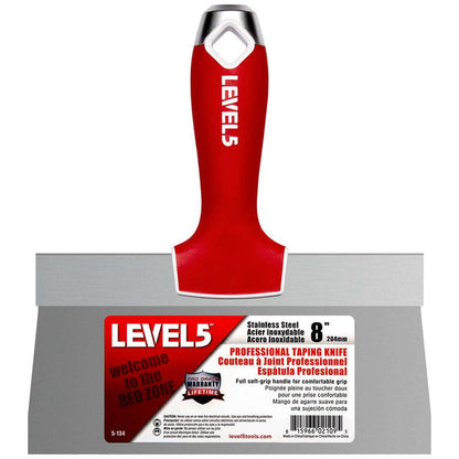 8" Stainless Steel Taping Knife w/ Soft Grip Handle