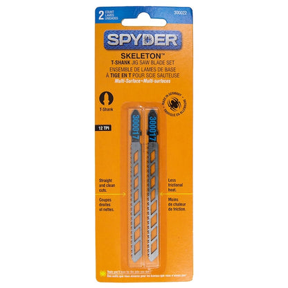 Spyder Skeleton 4-in 12 Tpi T-shank Chrome/Vanadium Blade Set (2-Pack)
