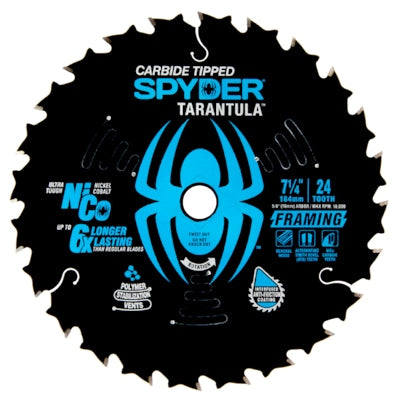 Spyder Framing 7-1/4-in 24-Tooth Tungsten Carbide-tipped Steel Circular Saw Blade